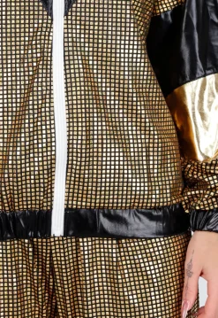 Goud Zwart Gabber Pak met Retro Glans en Sportieve Stretch