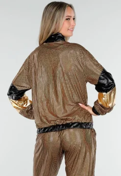 Goud Zwart Gabber Pak met Retro Glans en Sportieve Stretch