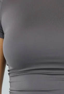 Grijs Korte Mouwen T Shirt met Stretch
