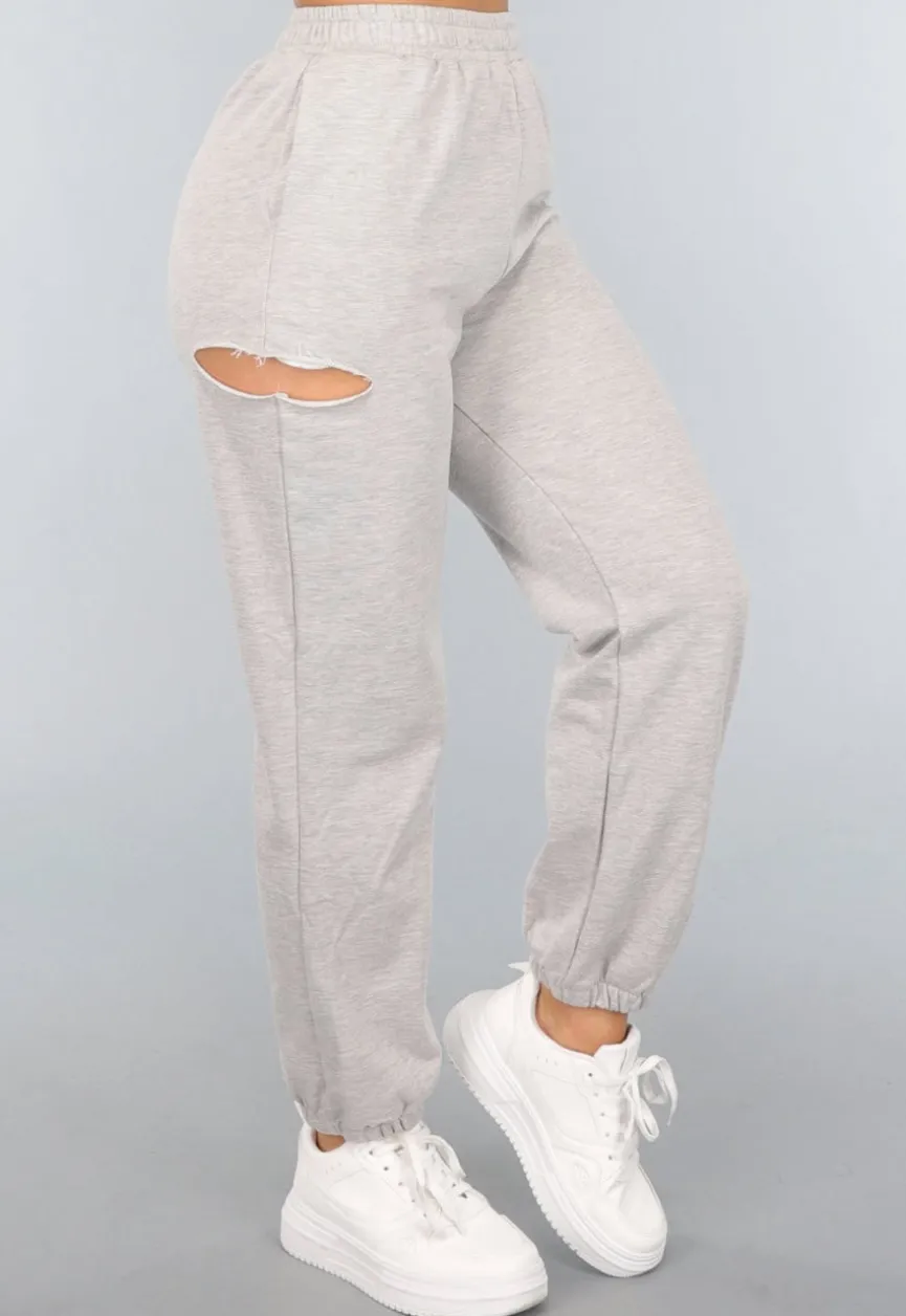 Grijze Jogger met Cutout