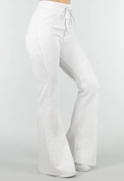 Grijze Joggingbroek met Flared Pijpen en Elastische Taille