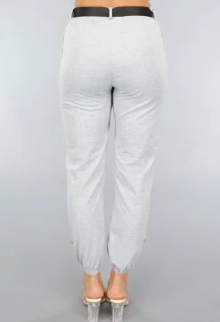 Grijze Joggingsbroek met Reflecterende Lijnen