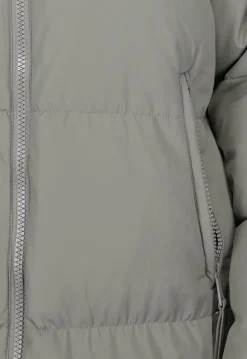 Grijze Lange Puffer Winterjas