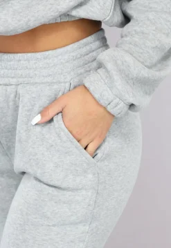 Grijze Lounge Set met Cropped Trui