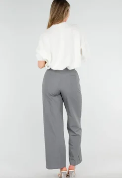 Grijze Pantalon met Stretch en Trekkoord Taille