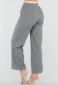 Grijze Pantalon met Stretch en Trekkoord Taille