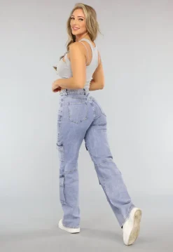 Grijze Rib Top met Borst Uitsnede in Kort Model
