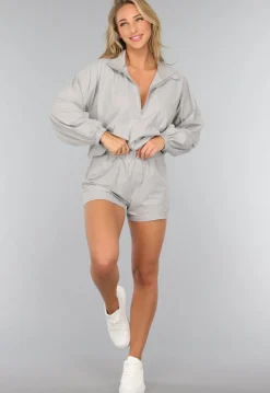 Grijze Sportieve Winddichte Two Piece