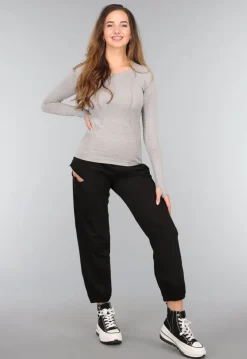 Grijze Stretchy Longsleeve Sporttop