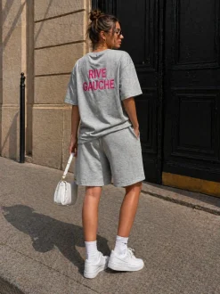 Grijze Two Piece Set met T-Shirt en Shorts