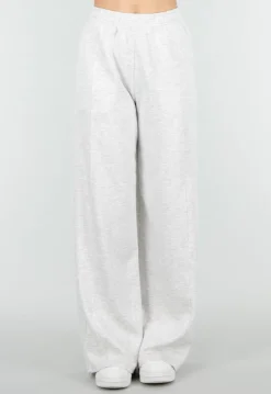 Grijze Wide Leg Joggingbroek met Elastische Taille en Stretch