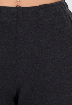 Grijze Zachte Stretch Broek met Rechte Pijpen