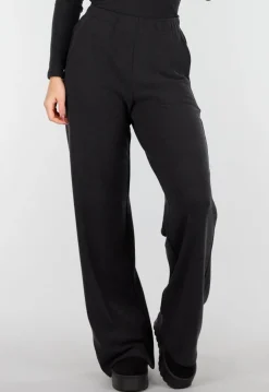 Grijze Zachte Stretch Broek met Rechte Pijpen