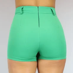 Groene Asymmetrische Skort met Gouden Knopen