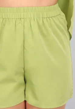 Groene Blouse met Tailleband en Short