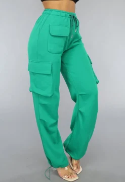 Groene Cargo Jogger met Stretch en Zakken
