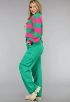 Groene Cargo Jogger met Stretch en Zakken