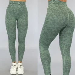 Groene Gemêleerde Squat Proof Sportlegging
