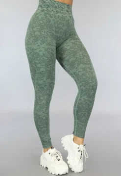 Groene Gemêleerde Squat Proof Sportlegging