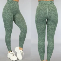 Groene Gemêleerde Squat Proof Sportlegging