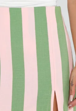 Groene Gestreepte Skort met Ingebouwd Broekje