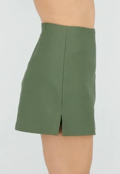 Groene Korte Skort met Stretch en Binnenbroekje