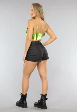 Groene Metallic Crop Top