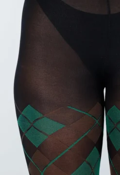 Groene Panty met Argyle Print