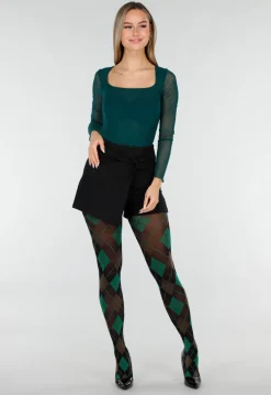 Groene Panty met Argyle Print