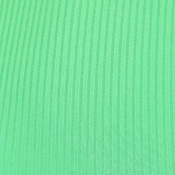 Groene Rib Gebreide Polo Jurk met V-Hals en Split