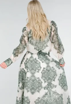 Groene Semi-Transparante Blouse met Paisley Print