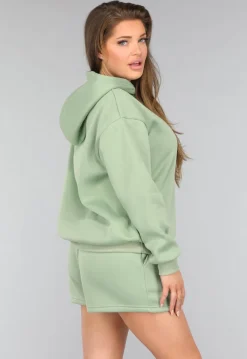Groene Short Set met Hoodie