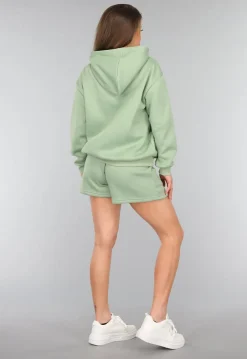 Groene Short Set met Hoodie