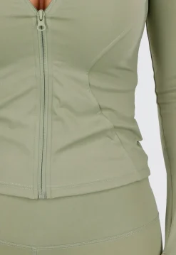 Groene Sportset met Strakke Legging en Sportjack