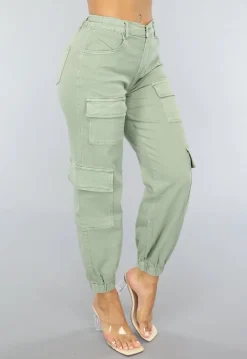 Groene Stretch Carpenter Broek met Zakken