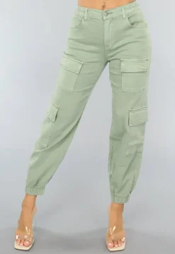 Groene Stretch Carpenter Broek met Zakken