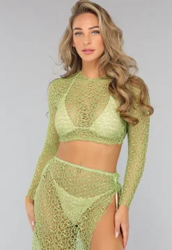Groene Two Piece met Twist Rok