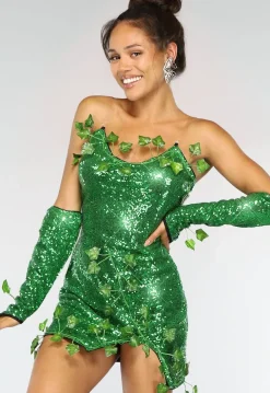 Groen Glitter Tinkerbell Kostuum met Pailletten