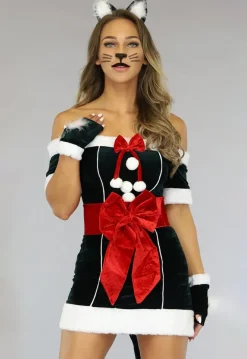 Groen Velvet Katten Kerst Pakje