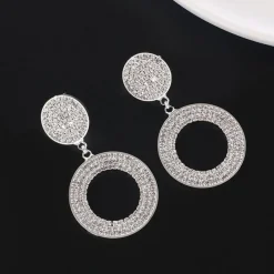 Grote Glam Cirkel Oorbellen Zilver