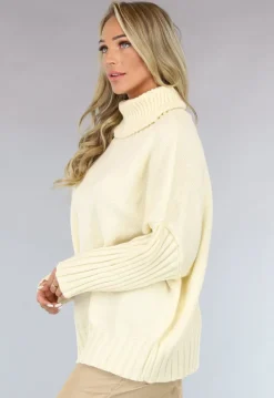 Grote Oversized Gebreide Trui Crème