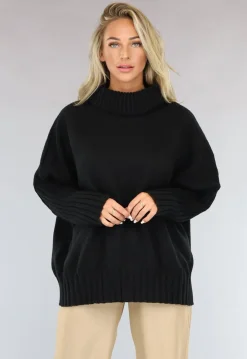 Grote Oversized Gebreide Trui Zwart