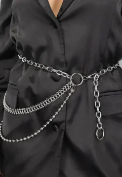 Grove Verstelbare Zilveren Taille Ketting