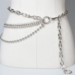 Grove Verstelbare Zilveren Taille Ketting