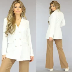 Halflange Witte Button Blazer