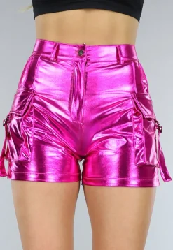 Hard Roze Metallic Cargo Short