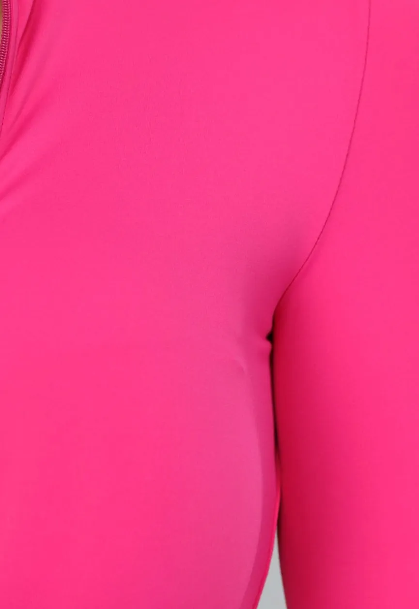Hard Roze Sportieve Zipper Playsuit