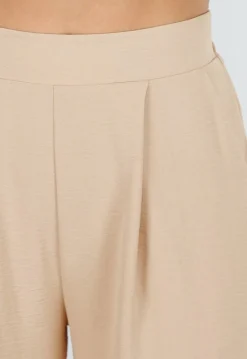 High Waist Beige Soepele Pantalon