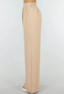 High Waist Beige Soepele Pantalon