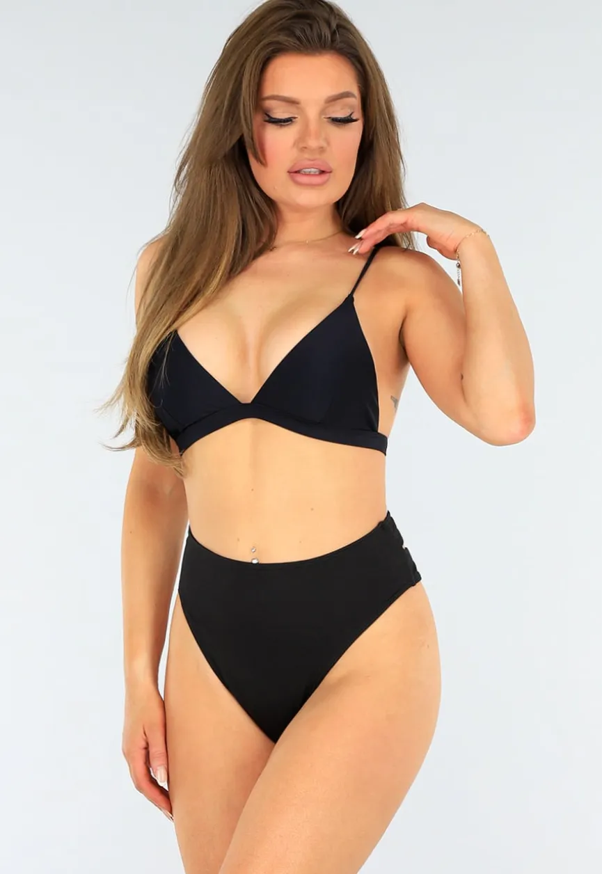 High Waist String Bikinibroekje met Cut Out